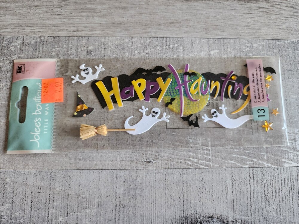 RARE Jolees Happy Haunting Ghosts Moon Halloween PUMPKIN 3D New Stickers #41